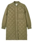 Manteau long matelassé kaki