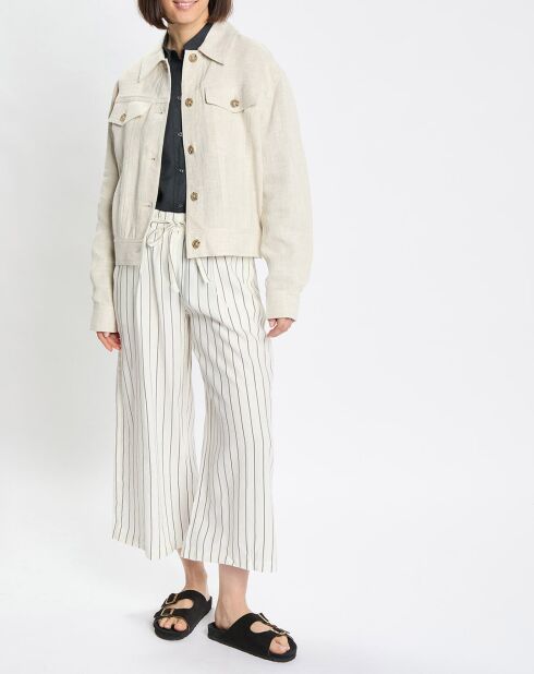 Veste en Lin mélangé Cropped gris clair