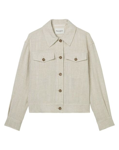 Veste en Lin mélangé Cropped gris clair