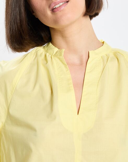 Chemise Col V en Coton Bio jaune