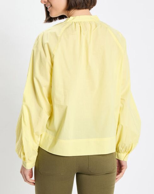 Chemise Col V en Coton Bio jaune