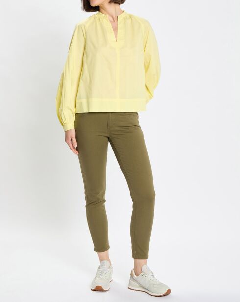 Chemise Col V en Coton Bio jaune
