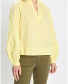 Chemise Col V en Coton Bio jaune