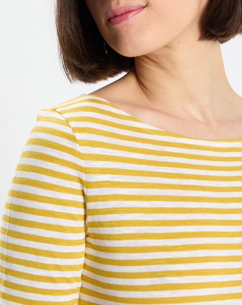 T-Shirt manches courtes Rayé Flame jaune