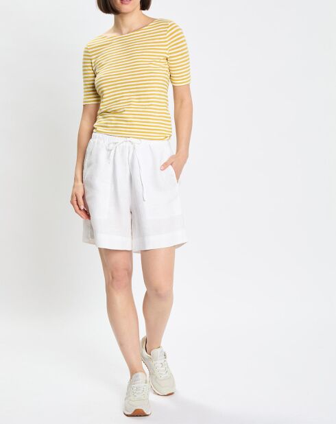 T-Shirt manches courtes Rayé Flame jaune
