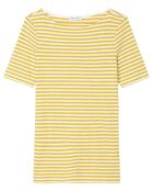 T-Shirt manches courtes Rayé Flame jaune