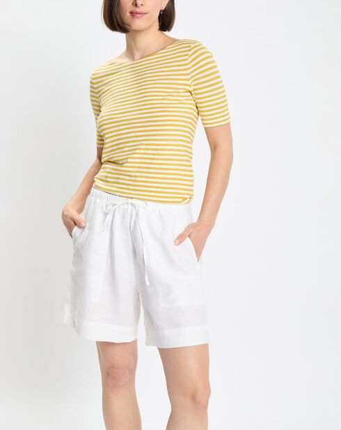 Short 100% Lin Elastique Kl blanc