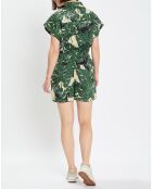 Combishort ceinture imprimée verte