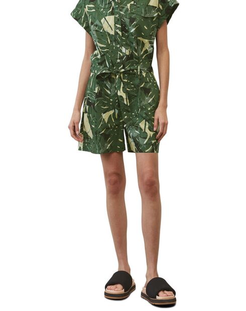 Tutina verde con cintura stampata