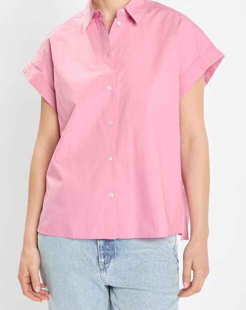 Chemise regular manches courtes rose