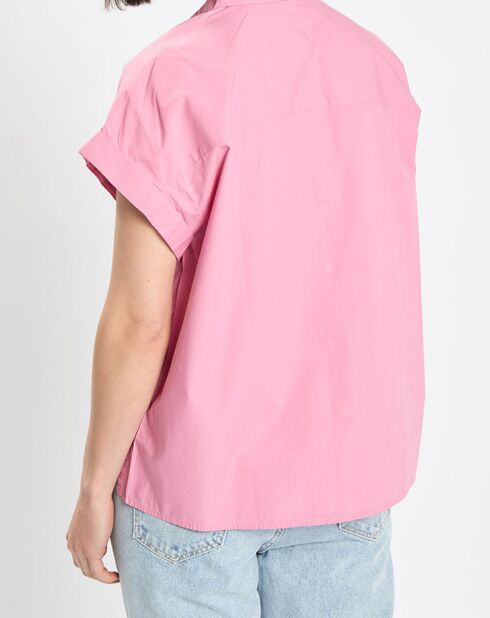 Chemise regular manches courtes rose