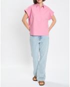 Chemise regular manches courtes rose