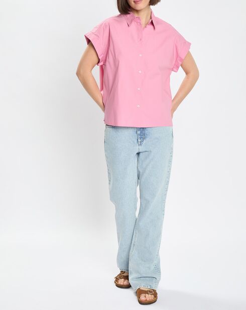 Chemise regular manches courtes rose