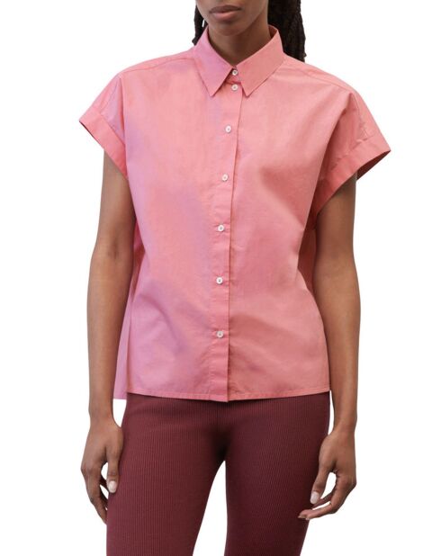 Rosafarbenes reguläres Kurzarmhemd