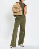 Blouson court à capuche poches zip beige