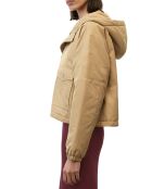 Blouson court à capuche poches zip beige