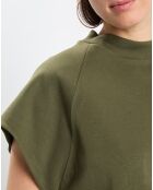 T-Shirt loose Crop kaki