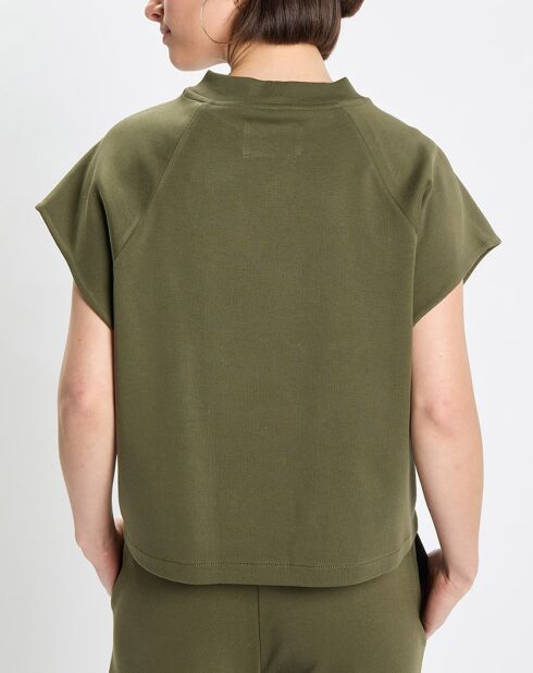 T-Shirt loose Crop kaki