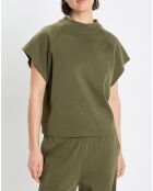 T-Shirt loose Crop kaki