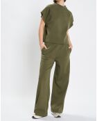 T-Shirt loose Crop kaki