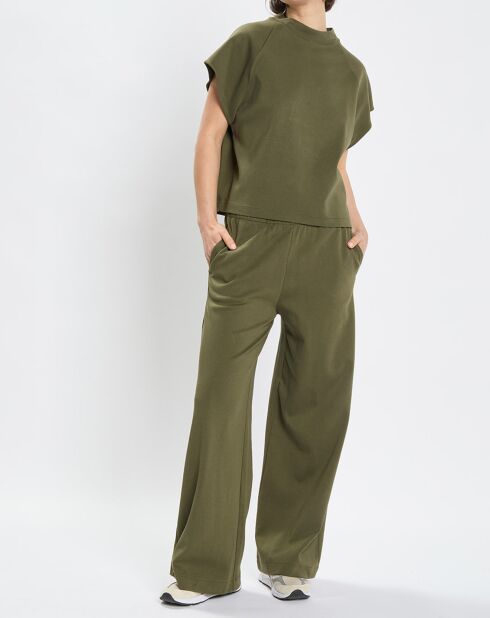 T-Shirt loose Crop kaki