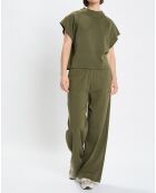 T-Shirt loose Crop kaki
