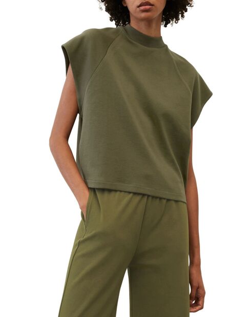 T-Shirt loose Crop kaki