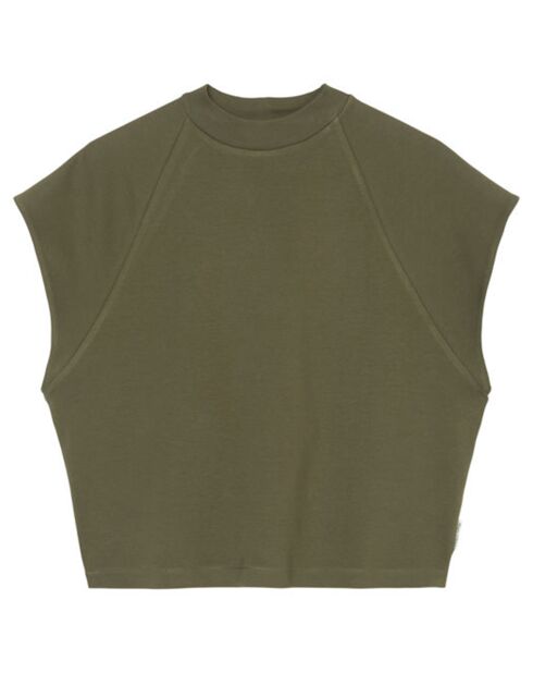 T-Shirt loose Crop kaki