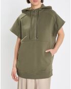 Sweat sans manches à capuche kaki