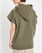 Sweat sans manches à capuche kaki