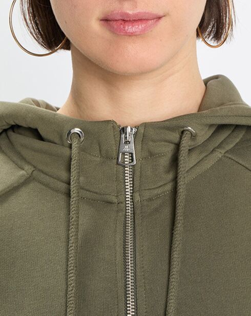 Sweat sans manches à capuche kaki
