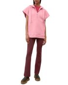 Sweat sans manches à capuche rose