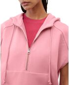 Sweat sans manches à capuche rose