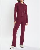 Pantalon flare côtelé rouge foncé