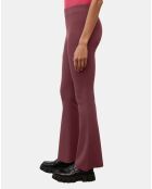 Pantalon flare côtelé rouge foncé