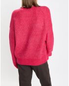 Cardigan en Laine & Alpaga mélangés framboise