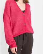 Cardigan en Laine & Alpaga mélangés framboise