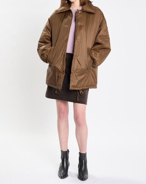 Parka boutons nylon marron