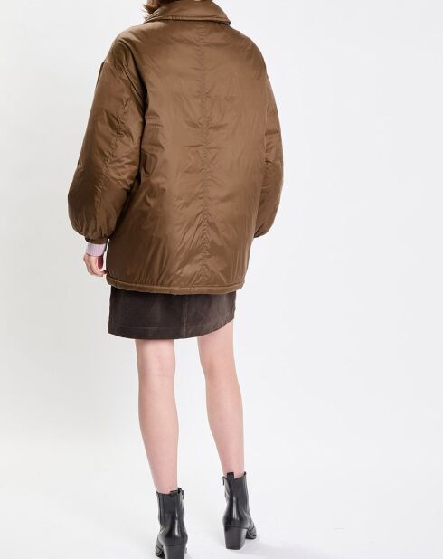 Parka boutons nylon marron