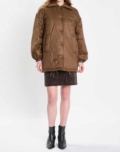 Parka boutons nylon marron