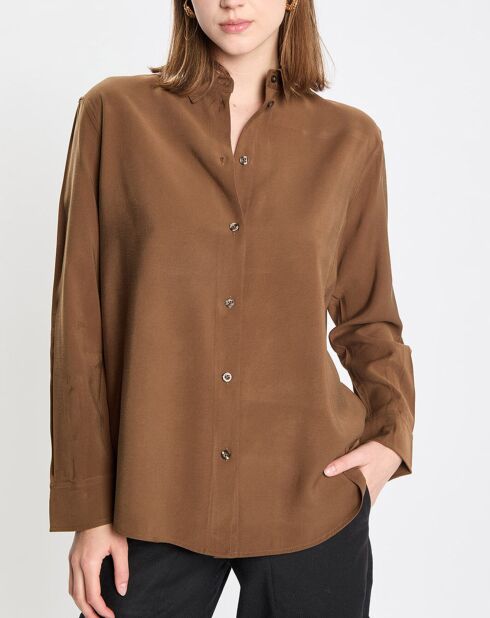 Chemise fluide marron