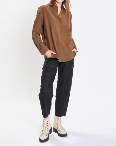 Chemise fluide marron