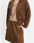 Blouson en Velours côtelé marron
