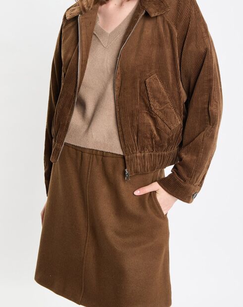 Blouson en Velours côtelé marron