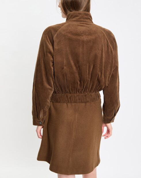 Blouson en Velours côtelé marron