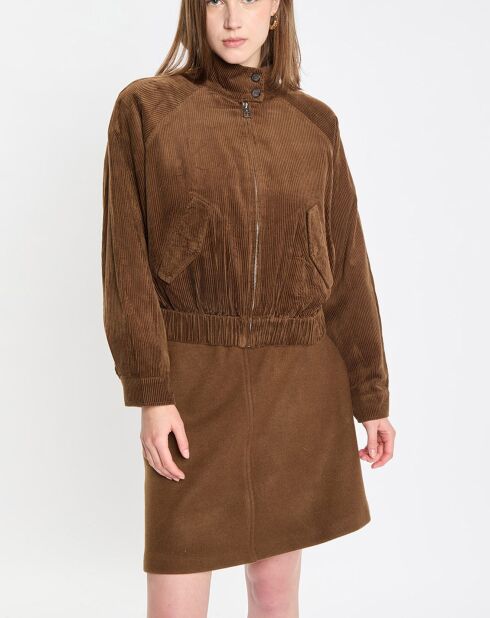 Blouson en Velours côtelé marron