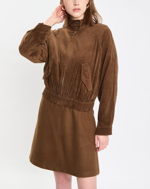 Blouson en Velours côtelé marron