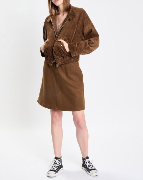 Blouson en Velours côtelé marron