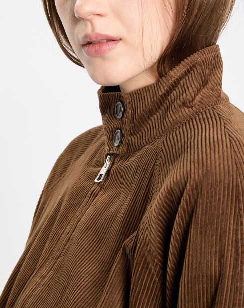Blouson en Velours côtelé marron