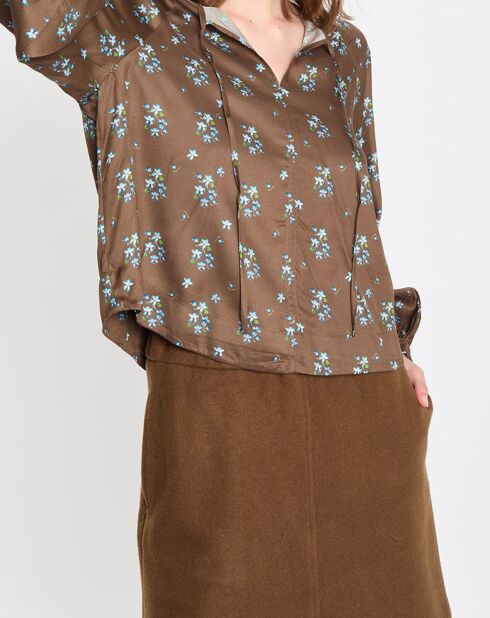 Blouse imprimée fleurs multicolore